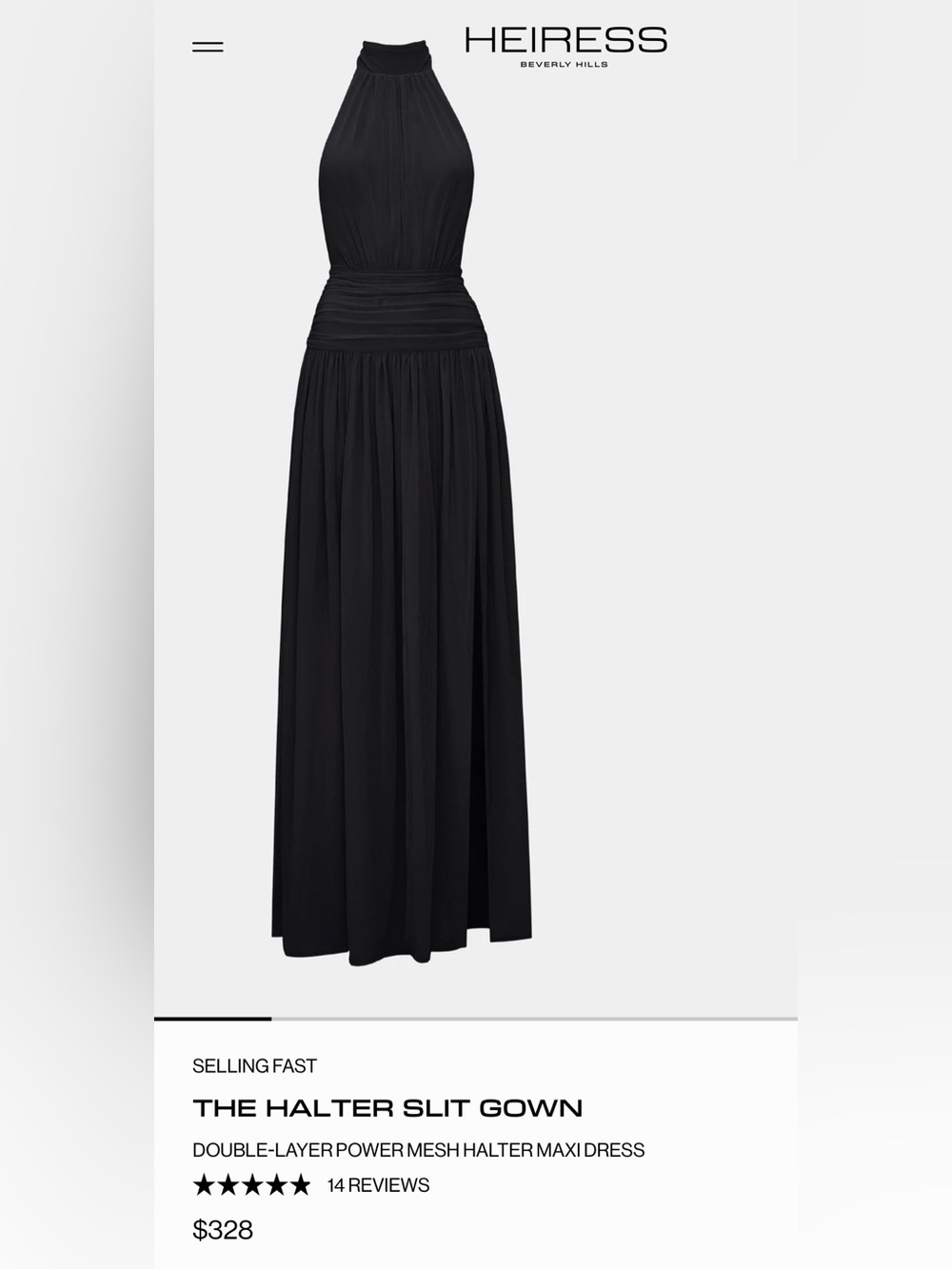 Heiress Beverly Hills Black Halter Maxi Skirted Gown